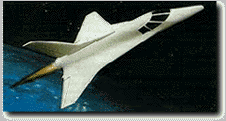 Représentation d'une navette spatiale de Bristol Spaceplanes, avec en 	arrière-plan, la Terre